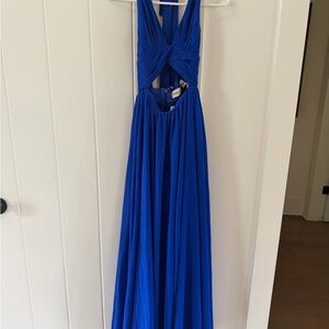 Fame and Partners Cobalt Blue Backless Dress